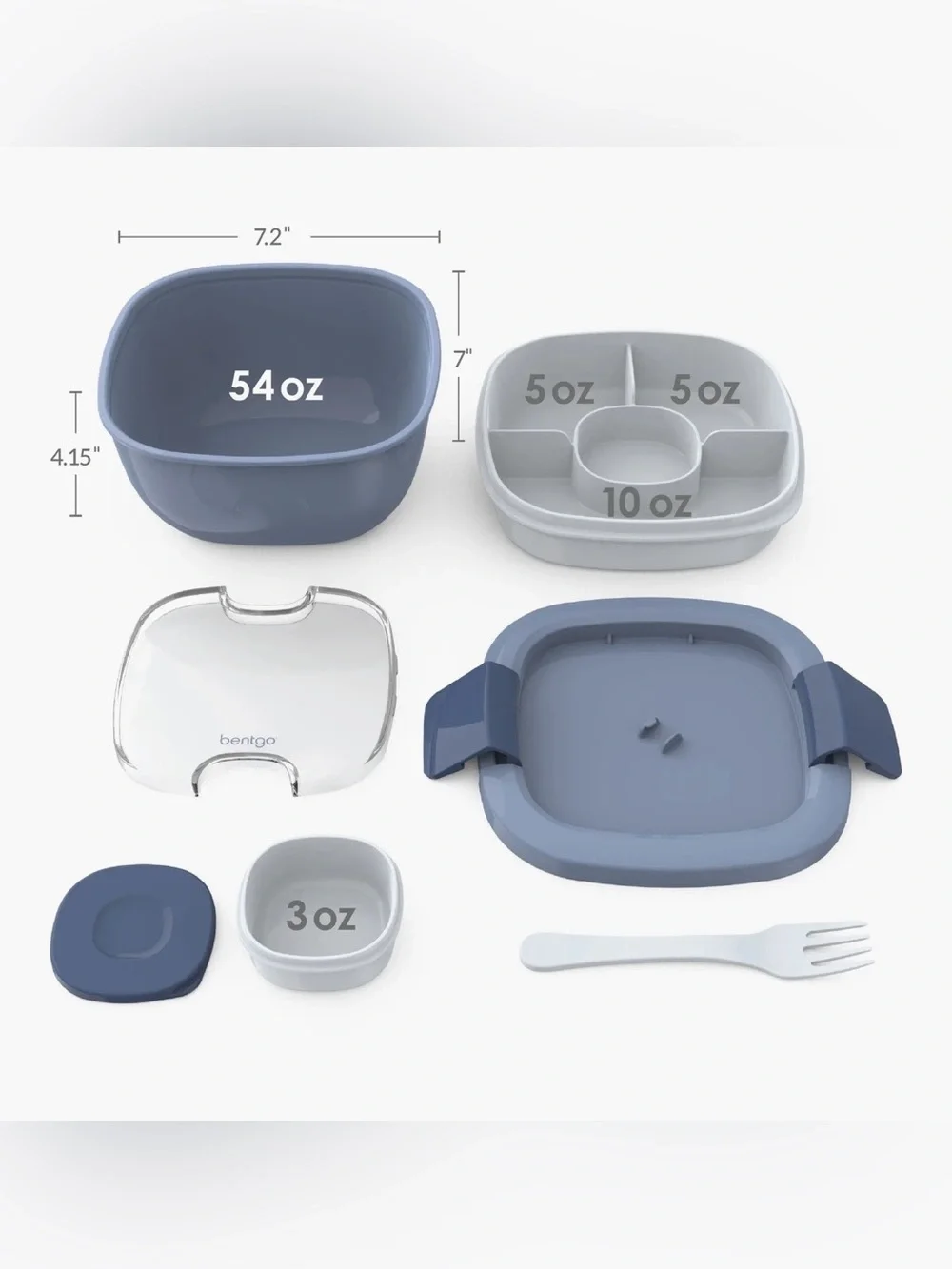 Bentgo Salad All-in-One Container - Slate Blue NWT
